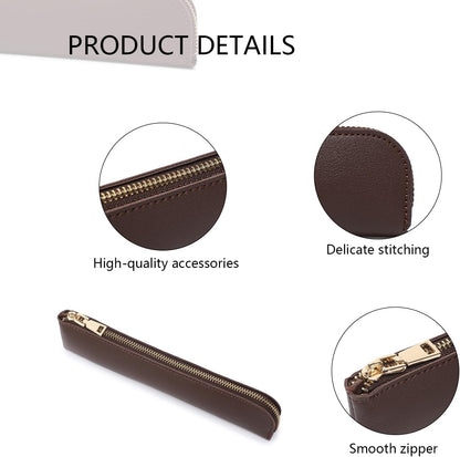 Canvas Pencil Case Small Pencil Pouch Slim Lightweight Pen Case Holder Cute Zipper Bag for School Office