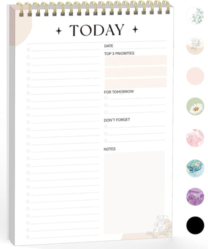 Forvencer To Do List Notepad (6.5 x9.8), To Do List Notebook for Work, Undated Daily Planner Organizer for Tasks Checklist & Goal Planning, To Do List Perfect for Office, School, Cute