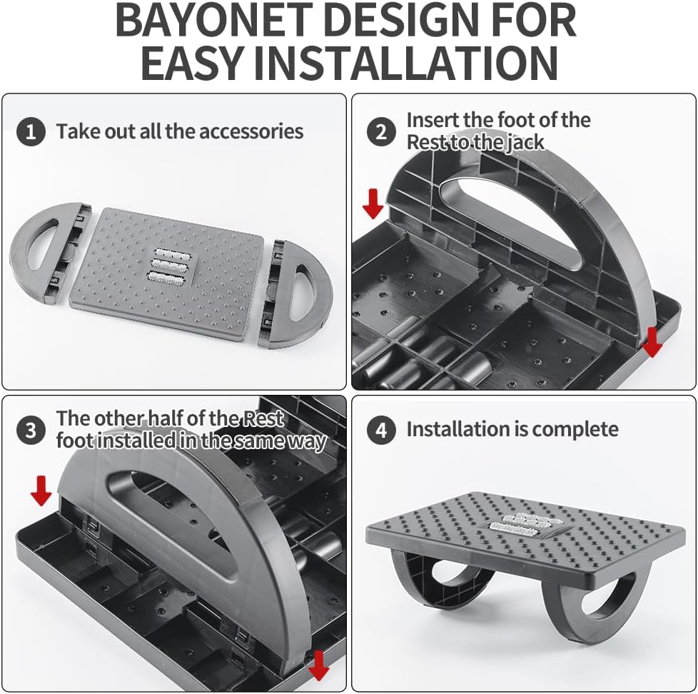 CasaZenith Foot Rest for Under Desk at Work - Ergonomic Foot Stools for Under Office Desk - Rocking Footrest with Roller Massager - Leg Rest for Chair, Computer Gaming -13" L x 9.6" W x 5" H