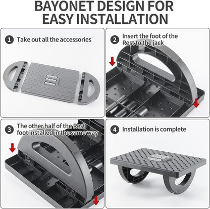 CasaZenith Foot Rest for Under Desk at Work - Ergonomic Foot Stools for Under Office Desk - Rocking Footrest with Roller Massager - Leg Rest for Chair, Computer Gaming -13" L x 9.6" W x 5" H