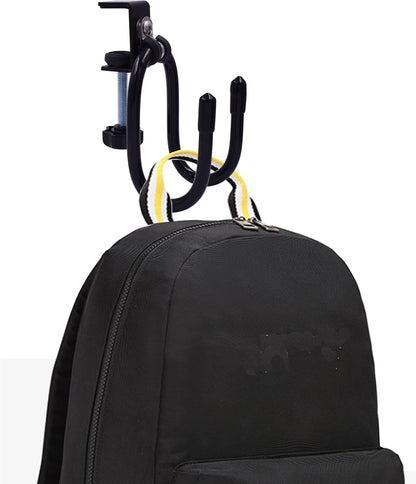 YYST Desk Mount Clamp-On Bag Holder Hook Backpack Hanger Portable for Backpack, Handbag, Purse, Laptop Bag, Tote Bag, Messenger Bag,Table Desk, Under Counter (20 lb. Capacity) (1)