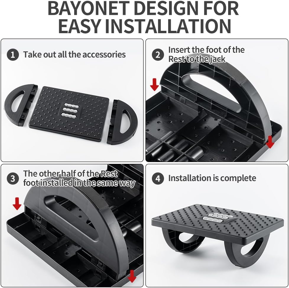 CasaZenith Foot Rest for Under Desk at Work - Ergonomic Foot Stools for Under Office Desk - Rocking Footrest with Roller Massager - Leg Rest for Chair, Computer Gaming -13" L x 9.6" W x 5" H