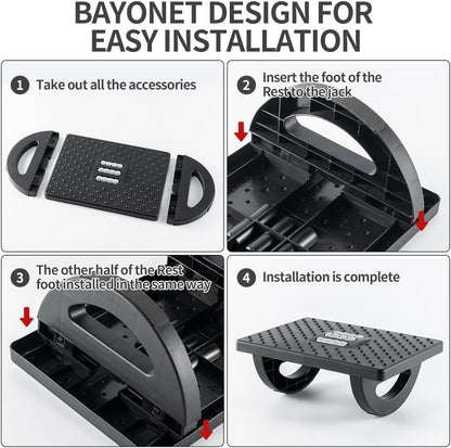 CasaZenith Foot Rest for Under Desk at Work - Ergonomic Foot Stools for Under Office Desk - Rocking Footrest with Roller Massager - Leg Rest for Chair, Computer Gaming -13" L x 9.6" W x 5" H