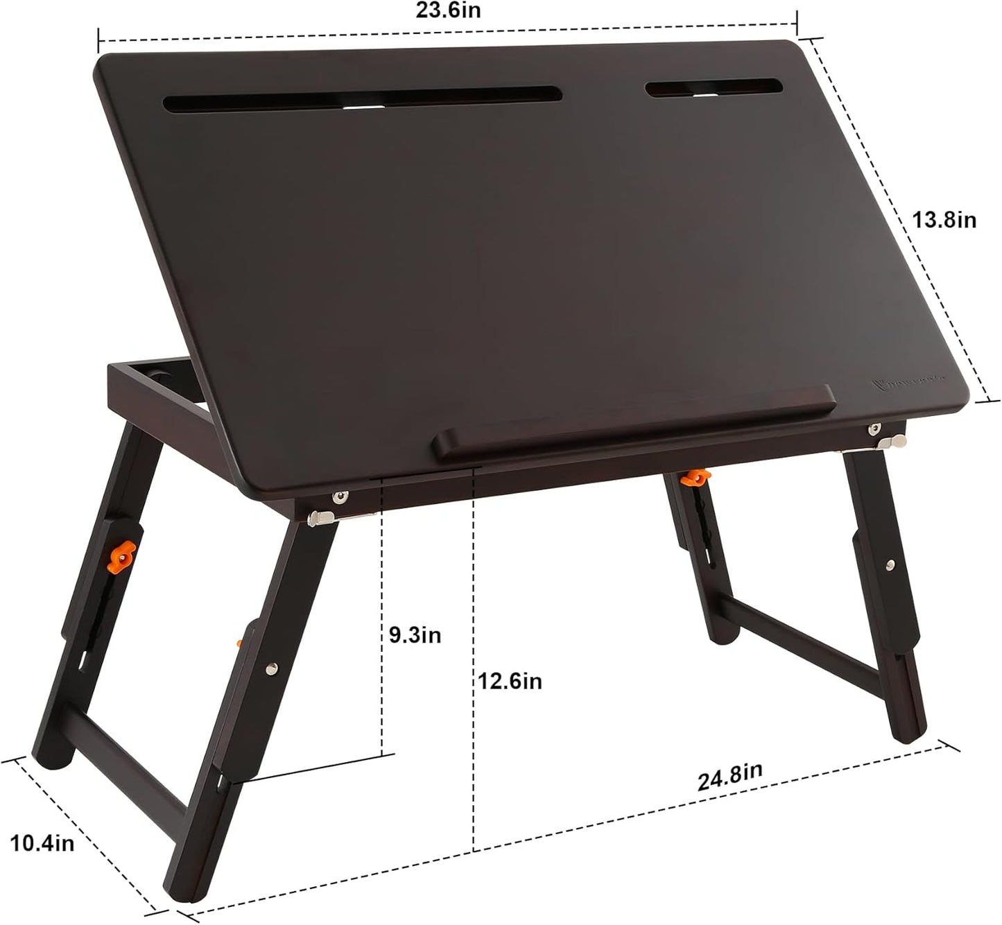 Nnewvante Drawing Table Foldable Drafting Desk with Adjustable Height & Angle Bamboo Drawing Board Easel with Tablet and Phone Slots for Painting, Drafting, Writing, Reading
