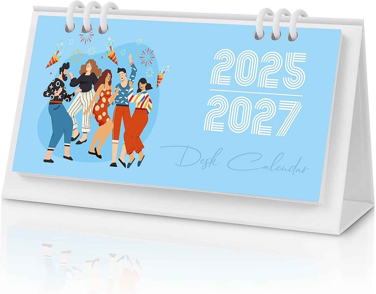 KONVINIT Small Desk Calendar 2026-2027, 6.3" x 3.1", 2026 Desk Calendar - Runs From January 2026 Until December 2027, 24 Months Mini Desktop Calendar for School, Home and Office Supplies
