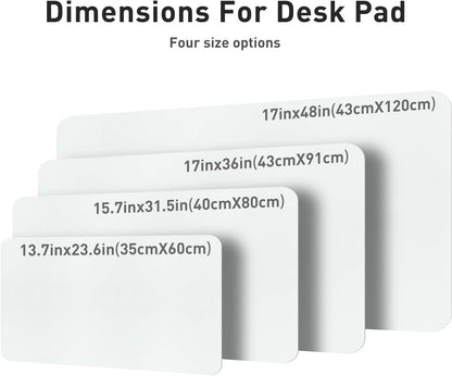 Aothia Leather Desk Pad Protector, Mouse Pad, Office Desk Mat, Non-Slip PU Leather Desk Blotter, Laptop Desk Pad, Waterproof Desk Writing Pad for Office and Home(Dark Blue,31.5" x 15.7") - Colors A