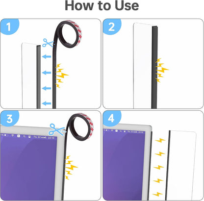 NiHome 2-Pack Magnetic Acrylic Monitor Memo Boards with Sticky Notes for Home & Office, Side and Bottom Panels with Phone Holder and Charging Holes, Transparent Organizer for Notes, To-Do Lists & More