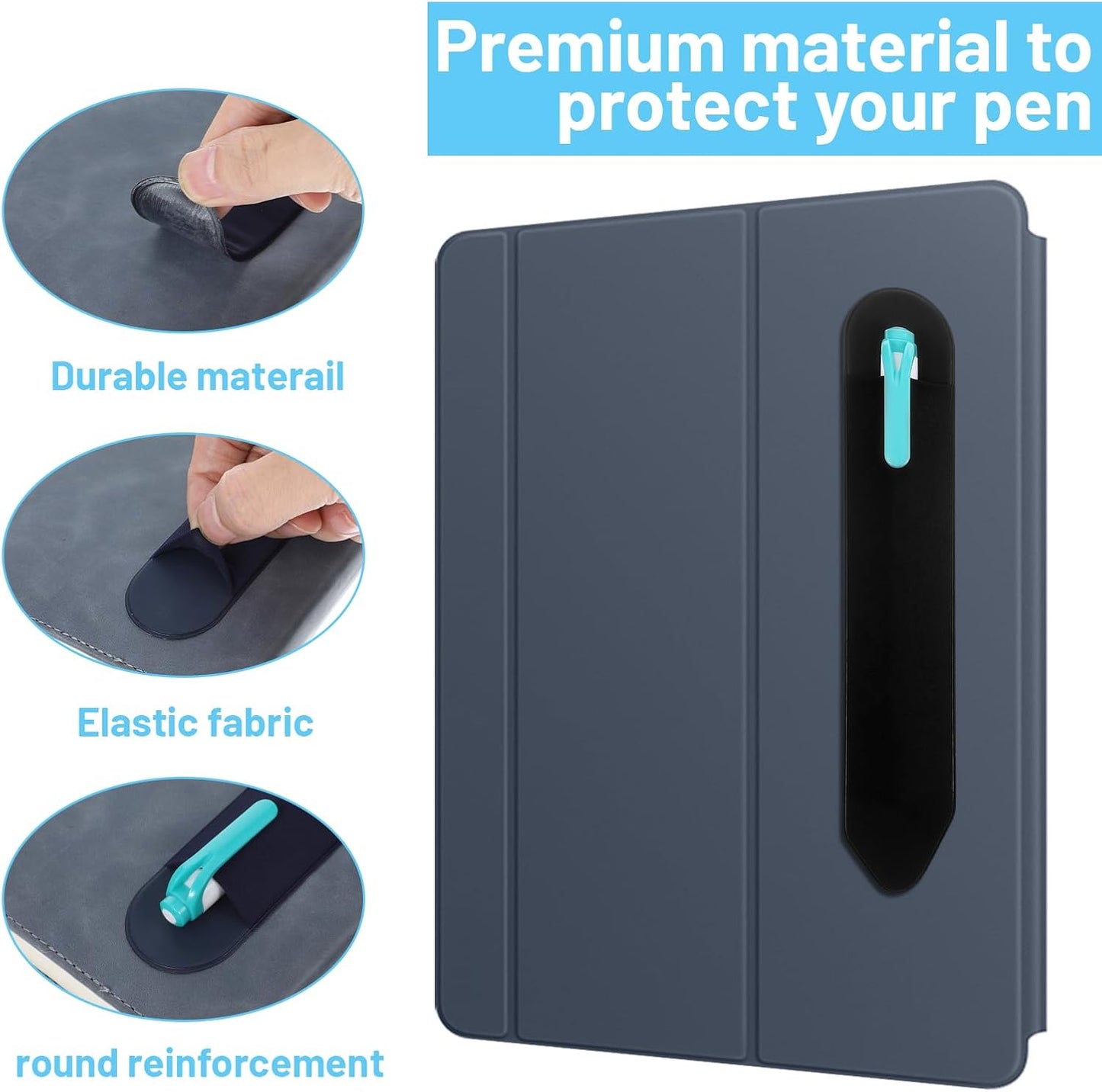 4PCS Universal Stylus Holder, Self-Adhesive Stylus Pen Case, Elastic Tablet Pen Holder for Various Types of Styluses