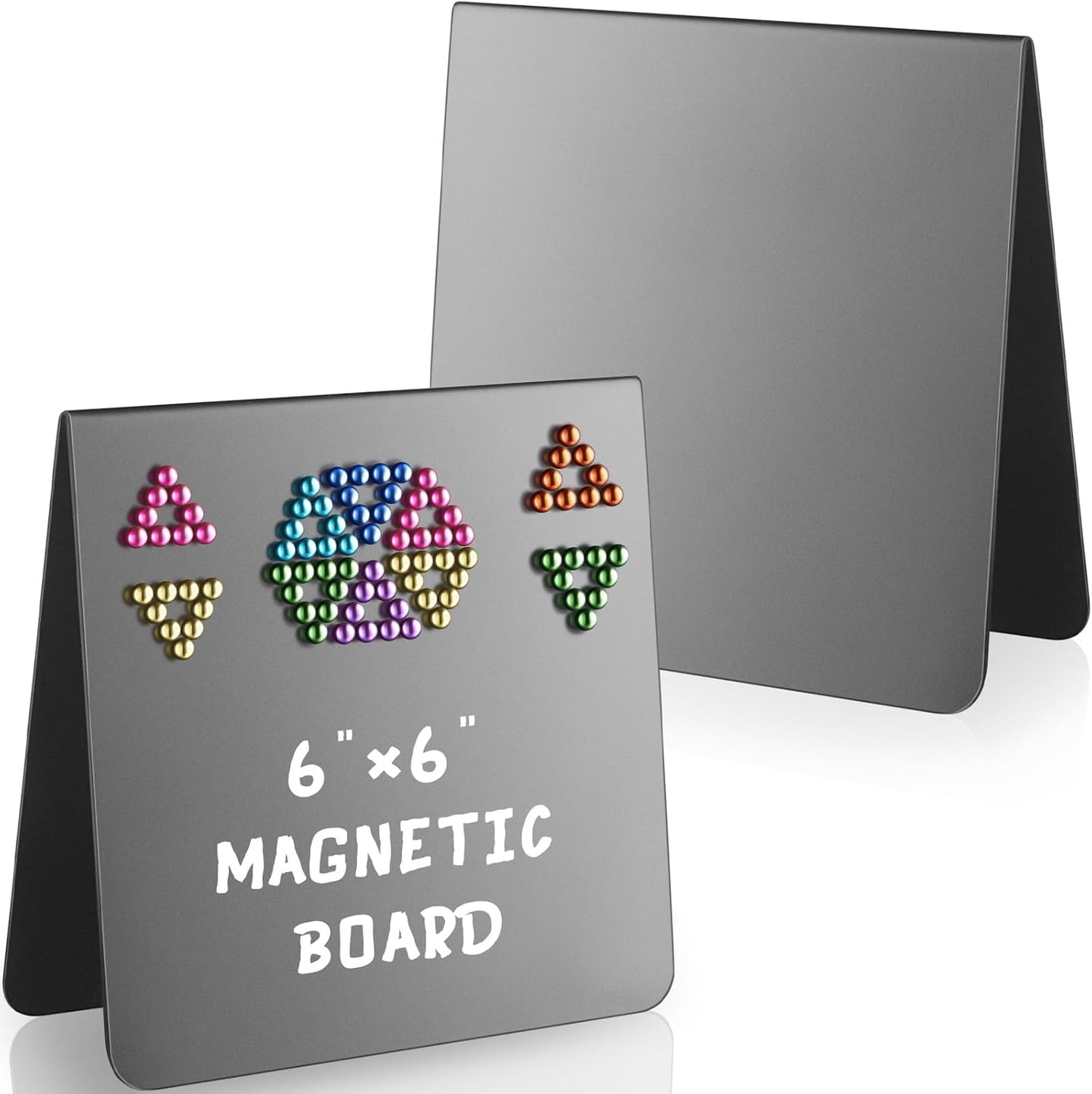 Gersoniel Magnet Display Stand Balls Magnetic Display Board Black Metal Magnet Board Stand Desk Easel Board for Bulletin Table Top Beads Balls for Showing Off (Magnetic Beads Not Included) (2 Pack)