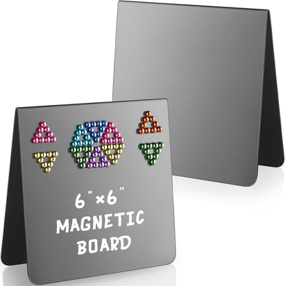 Gersoniel Magnet Display Stand Balls Magnetic Display Board Black Metal Magnet Board Stand Desk Easel Board for Bulletin Table Top Beads Balls for Showing Off (Magnetic Beads Not Included) (2 Pack)
