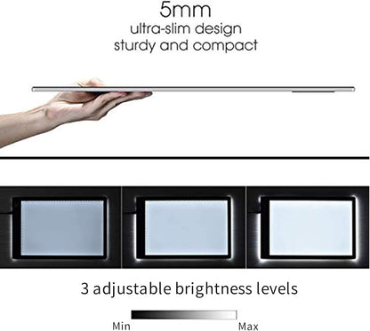XIAOSTAR Light Box Drawing Pad A5, Tracing Board with Micro USB Cord Charge Cable and Brightness Adjustable for Artists, AnimationDrawing, Sketching, Animation, X-ray Viewing (A5) Not Rechargeable