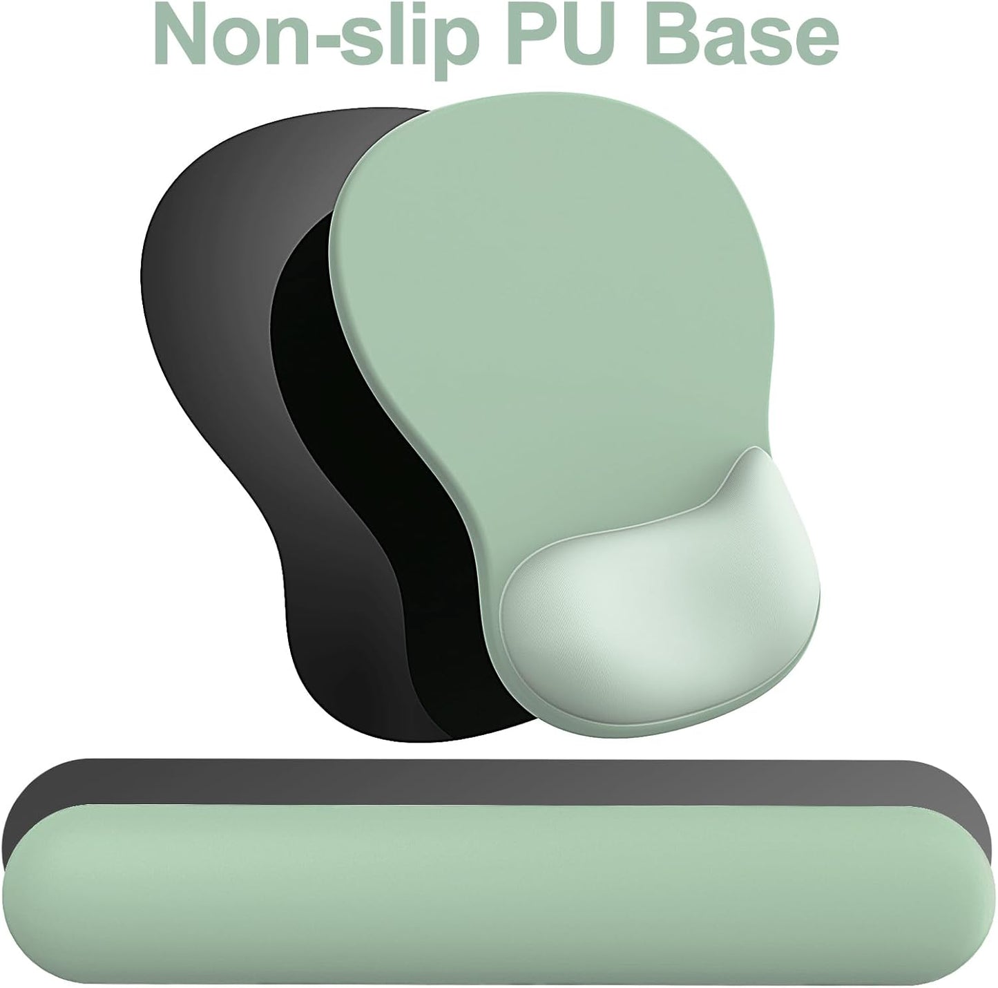 Ergonomic Mouse Pad with Wrist Rest and Keyboard Wrist Rest, Gel Mousepad and Wrist Rest for Computer Keyboard, Pain Relief, Non-Slip PU Base, Mouse Pad with Wrist Support for Gaming, Office, Brown