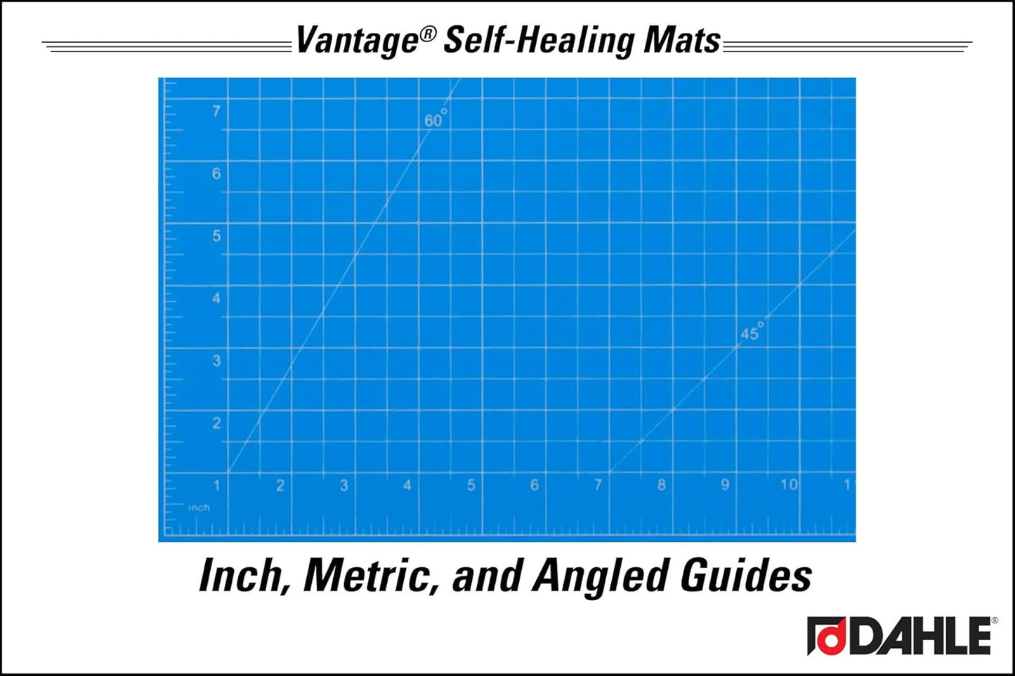 Dahle Vantage 10670 Premium Self-Healing Cutting Mat, 9"x12", 1/2" Grid, 5 Layers for Max Healing, Perfect for Crafts & Sewing, Black