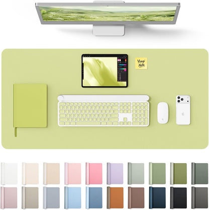 YSAGi Large Extended PU Leather Desk Pad Protector – Non-Slip Waterproof Desk Mat for Office & Home, Easy Clean Mouse Pad & Laptop Writing Blotter 35.4"x17" Black - Colors B