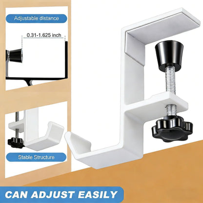 JAKO Headphone Stand - Aluminum Alloy Headphone Holder, Under Headset Stand for Desk Fit for PC Gaming Headset Hanger Hook Suitable for Office, Computer, Student Class Desk, Handmade Creator Table