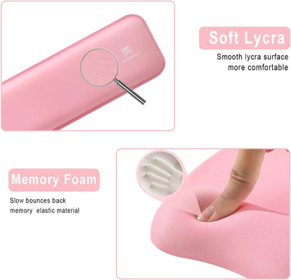 WB WEIRDBEAST Keyboard Wrist Rest Large Mouse Pad Wrist Support for Computer, 4 in 1 Memory Foam Keyboard Pad Desk Mat Ergonomic Hand Rest Wrist Cushion for Home Office Gaming-Pink