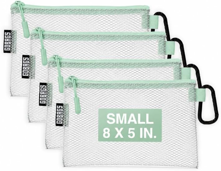 GOBAGS Air Production Multi‑Size Clear Zipper Pouch (4‑Pack) – Cable Organizer & Travel Gear Bag for Electronics, Camera Accessories, Tool Pouch & Small Tech Storage