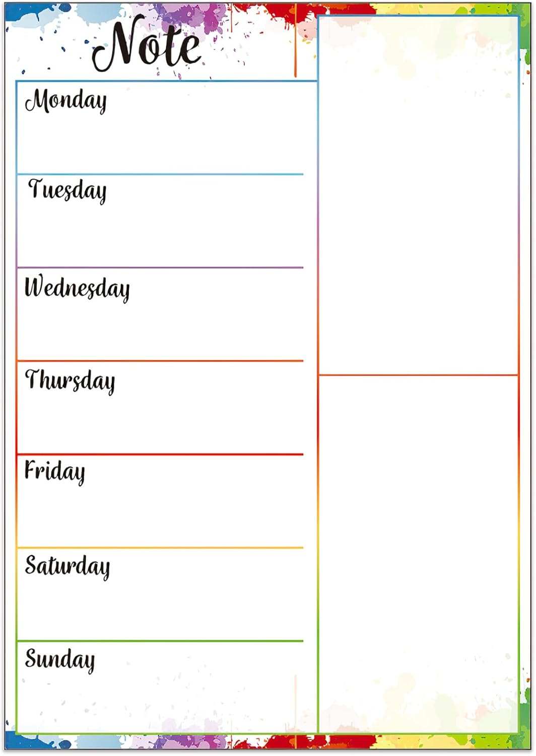Magnetic Weekly Meal Planner for Refrigerator, 8x12'' Dry Erase Menu Board, Stain Resistant Whiteboard, Strong Magnetic Backing, Ideal for Families, Students, Roommates, Notes, Grocery Lists (A)