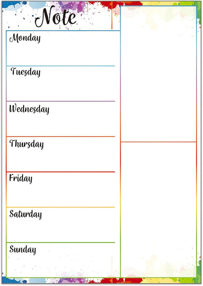 Magnetic Weekly Meal Planner for Refrigerator, 8x12'' Dry Erase Menu Board, Stain Resistant Whiteboard, Strong Magnetic Backing, Ideal for Families, Students, Roommates, Notes, Grocery Lists (A)