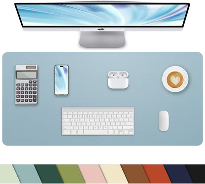 Leather Desk Pad Protector, Office Desk Mat, Large Mouse Pad, Non-Slip PU Leather Desk Blotter, Laptop Desk Pad Desk Accessories for Office and Home (Black, 40" x 17")