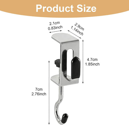 8PCS Desk Hook, Under Desk Handbag Hanger Purse Hook Holder for Table, Backpack Hanger Purse Holder for Desk Adjustable Can Hook Bags, Headphone Holder, Umbrellas, Cups and Keys