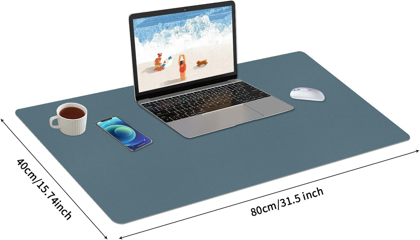 Bloss Leather Desk Pad and Keyboard Wrist Rest, Large Mouse Pad + Keyboard Pad+Mouse Wrist Support, Non-Slip Desk Mat Protector for Office, Home(31.5×15.7 Inches,Beige) - Colors A
