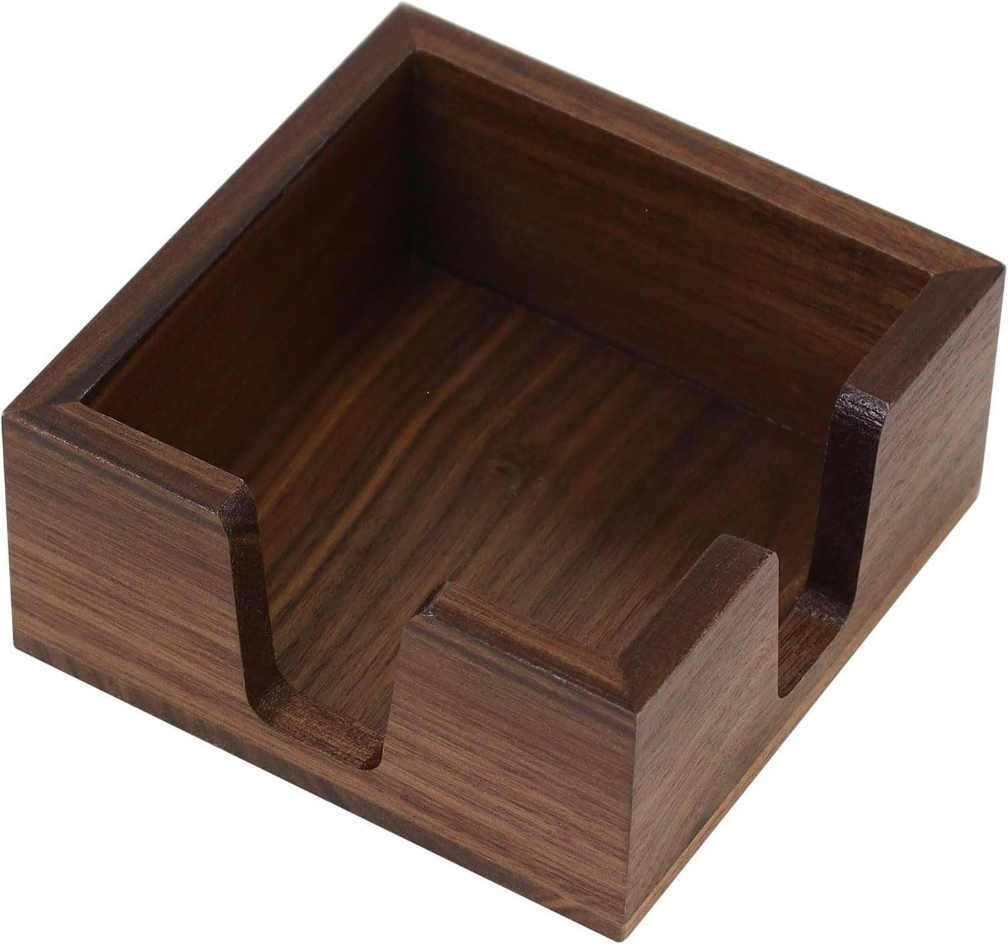 MultiBey Walnut Wood Sticky Notes Holder for Desk, 4x6 Inch Self -Sticky Note Memo Holder, Wooden Sticky Note Dispenser Office Desk Organizer for Dorm Room Office Home School (S)