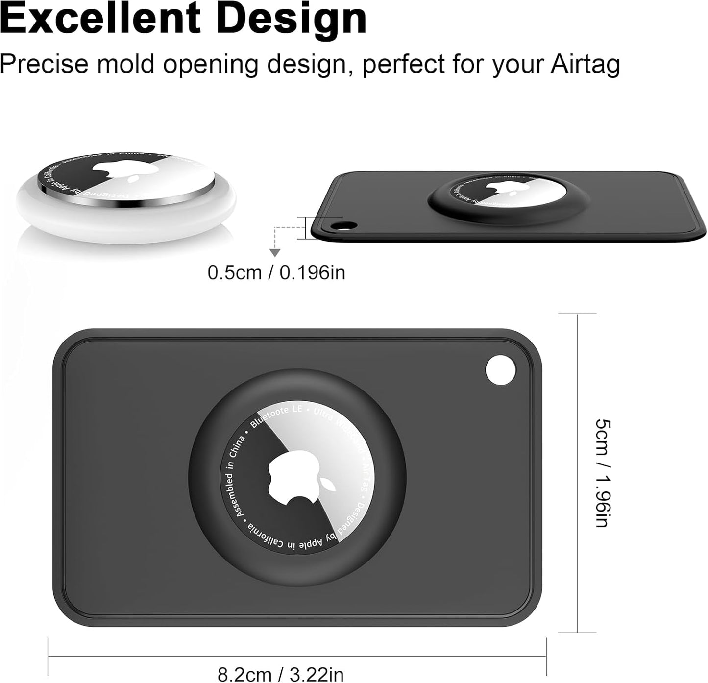 2-Pack Airtag Wallet Holder - Silicone Slim Card Holder for Apple Airtag - Ultra-Thin Air Tag Cardholder for Purses, Handbags, Backpack Wallets & Clutch Bags