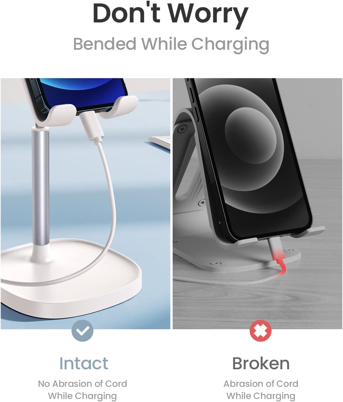 LISEN Cell Phone Stand Phone Holder for Desk Office Decor, Office Desk Accessories Women PC Gaming Essentials iPhone Stand Gadgets Men Gift for Father Fit OtterBox Case Switch iPad Air Tablet 4-10 in