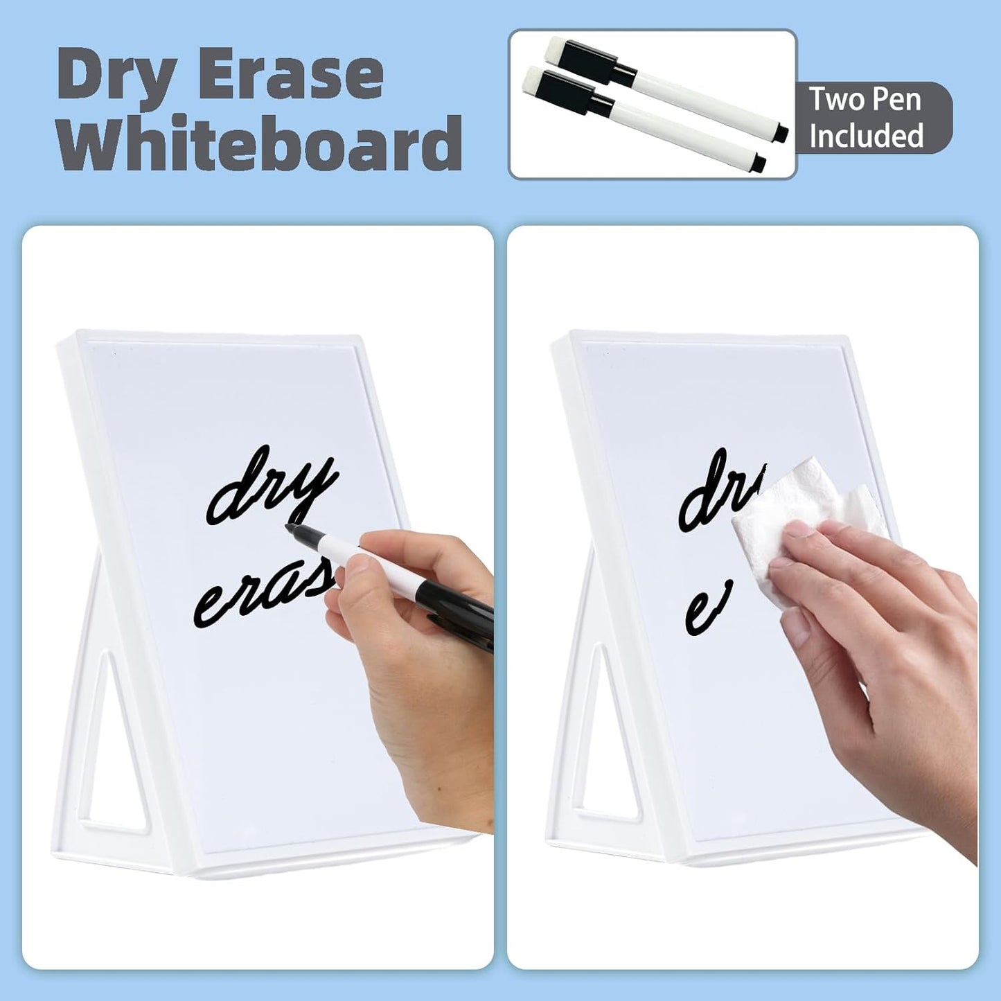 Desktop Dry Erase Board, Small Whiteboard with Stand, A5 Size 8.3 x 5.8 Inches with A Dry Erase Marker, Detachable Stand & to Do List Card (A5)