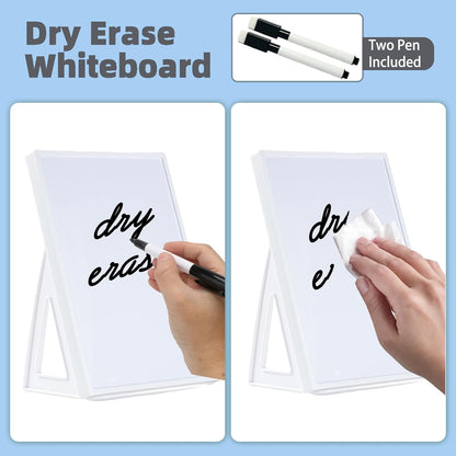 Desktop Dry Erase Board, Small Whiteboard with Stand, A5 Size 8.3 x 5.8 Inches with A Dry Erase Marker, Detachable Stand & to Do List Card (A5)