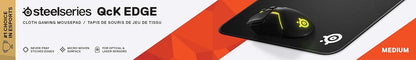 SteelSeries QcK Gaming Mouse Pad - XXL Cloth - Peak Tracking and Stability - Esports Mousepad - Never-Slip - Full Desk Coverage