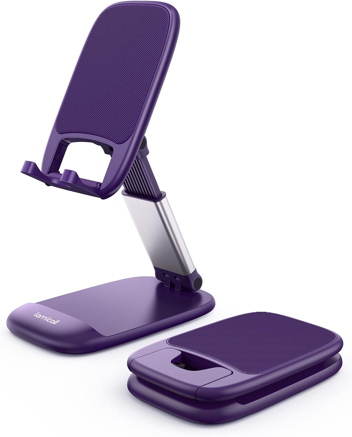 Lamicall Cell Phone Stand for Desk - [Height Adjustable] Foldable Mobile Phone Holder, Portable Stand for iPhone 17 16 15 14 13 12 11 Pro Max Plus Air, Galaxy S25, Office Gift, Telephone Accessories