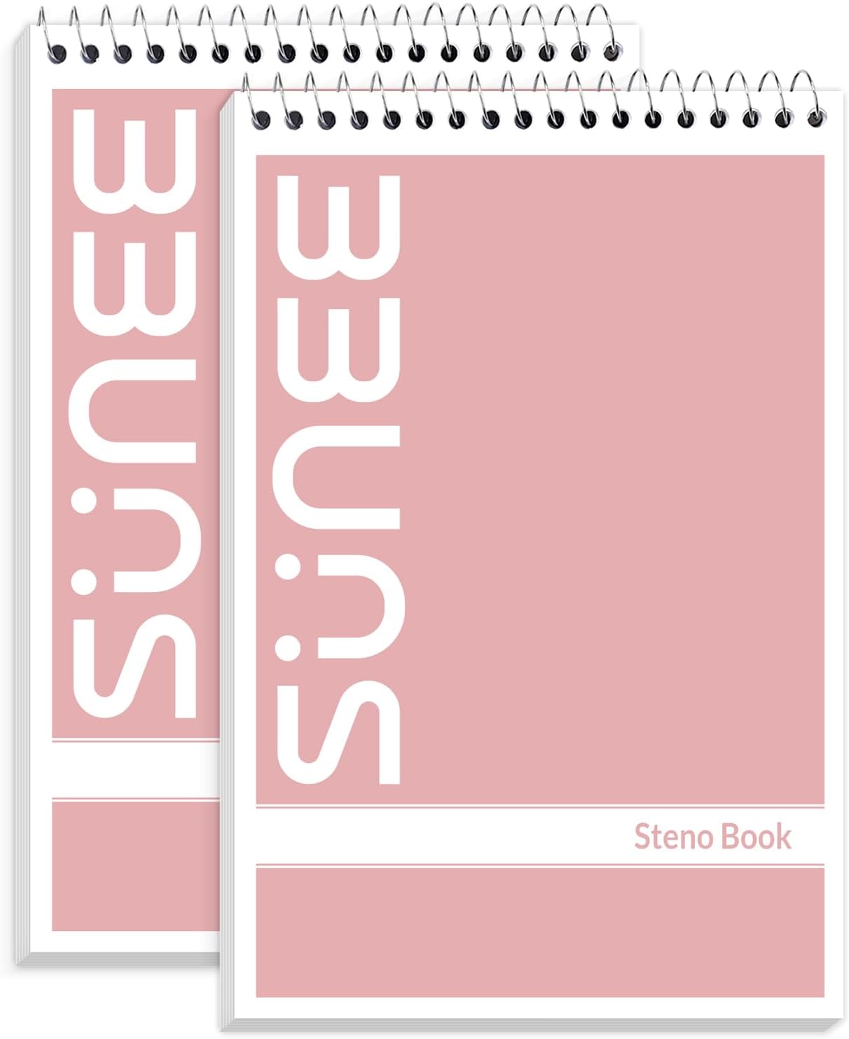 SUNEE 2 Pack Steno Pads 6x9, Gregg Rule, 60 Sheets, Spiral Notebook 6x9, White Paper, Take Notes with Top Spiral Notebook, for School, University, College, Work, Office, Yellow