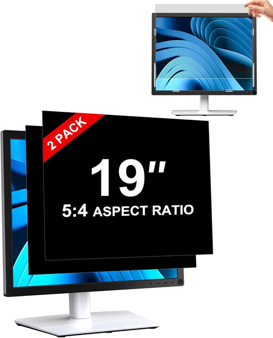[2-Pack] Privacy Screen For Computer Monitor, 27-Inch 16:9 Aspect Ratio; Anti Spy/Bule Light/Glare And Eye Protection, 2 Install Ways Removable For Office, Airport, Cafe And Other Public Area; Diagonal 27 Inches, Width 23.53 Inches, Height 13.24 Inches