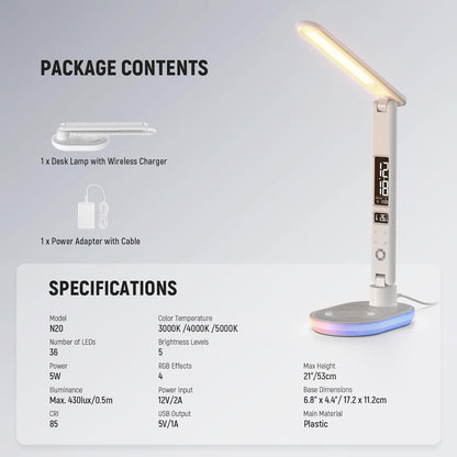 NEEWER Entry Level Version 32" LED Light with Clamp for Desk Home Office Dorm Designer Drafting, 20W Dual Computer Monitor Architect Lamp Bar, Flexible Overhead 2200lux/Remote/5 Modes CRI80+, N21