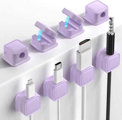 8 Pack Cord Organizer Holder,Costop Strong Adhesive Desk Cable Management Magnetic Easy Open,Organize Phone Charging Cords Wire Holder Organizer Neatly for Home,Office,Car,Desk,Nightstand