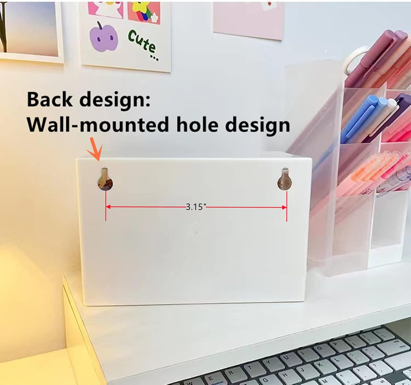 Feadily 2PCS Small Drawer Organizer for Desk, Desktop Drawer Organizer with 9 Clear Drawers, Plastic Desktop Storage Drawers 7.1 Inch x 3 .9 Inch x 4.7 Inch, White