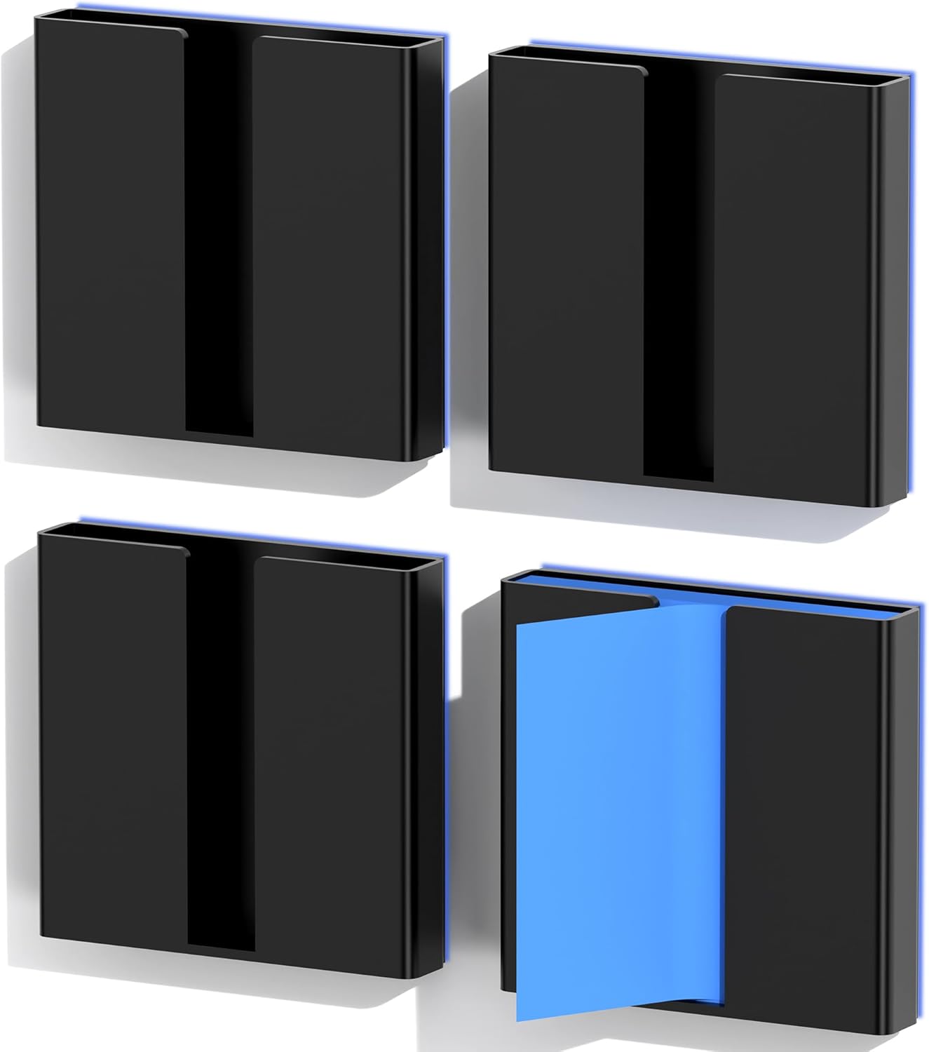 Sticky Note Dispenser, Magnetic Sticky Note Holder for Post It Notes, 3 x 3 Inch Sticky Note Organizer for Office Home Classroom, Black