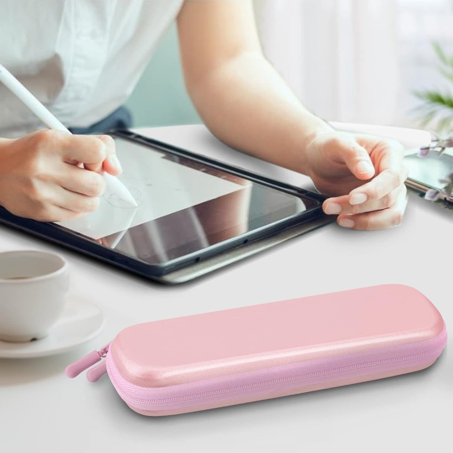 Fintie Holder Case for Apple Pencil Pro, Apple Pencil (USB-C / 1st / 2nd Generation), PU Leather Carrying Bag Sleeve Compatible with Pen, USB Cable, Samsung Stylus, Lilac Marble