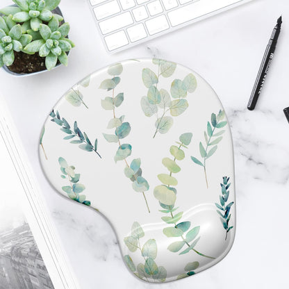 ITNRSIIET Ergonomic Mouse Pad with Gel Wrist Support Wrist Rest Smooth Surface Non-Slip PU Base Comfortable Office Supplies Pain Relief, 9.5 x 8 inches, Beach