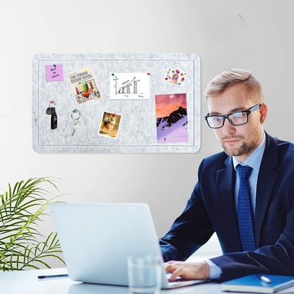 Vuzvuv Black 28"x16" Large Cork Board with 50 Push Pins & Sticky Notes, Self-Adhesive Bulletin Board for Wall, Felt Pin Vision Board for Paste Notes,Schedules Offices Home