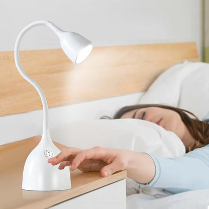 EJIAXIN Desk Lamp for Home Office - Clip on Reading Light and Bed Headboard Clamp Lamp, Bedside Gooseneck Table Lamp, Clip on Desk Lamps, Eye-Caring Desk Lamp for College Dorm Room Study Lamp, White