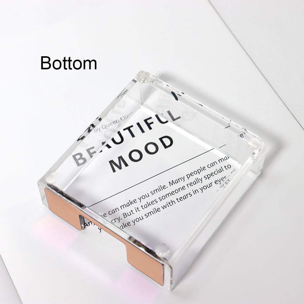 MultiBey Gold Sticky Notes Holder Clear Acrylic Memo Pad Dispenser Post it Note Holder Desk Supplies Organizer Accessories for Office Home Schools (Gold)