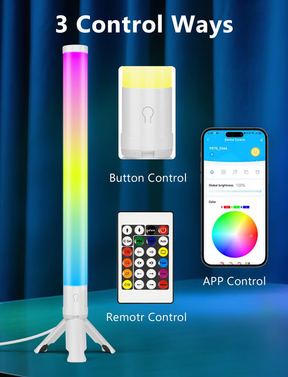 DAYBETTER 360° Smart LED Light Bars, RGB Light Bars with 16 Million Colors, Smart Gaming Lights with Music Sync and Scene Modes, 3 Modes Control, Mood Lighting, Gaming Light Bar for Room, TV, Monitor