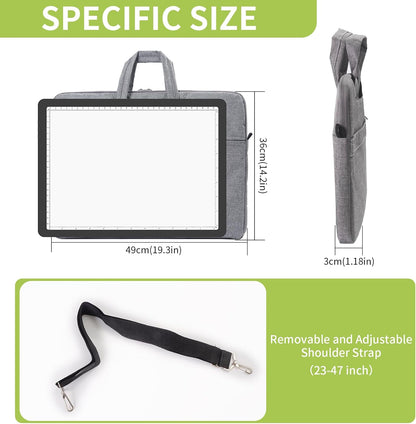 YINGWOND Rechargeable A4 Light Pad with Stand,7100LUX Magnetic Diamond Art Light Board,3 Light Colors,Adjustable Brightness,Portable Wireless Light Box for Tracing,Drawing,Sketching