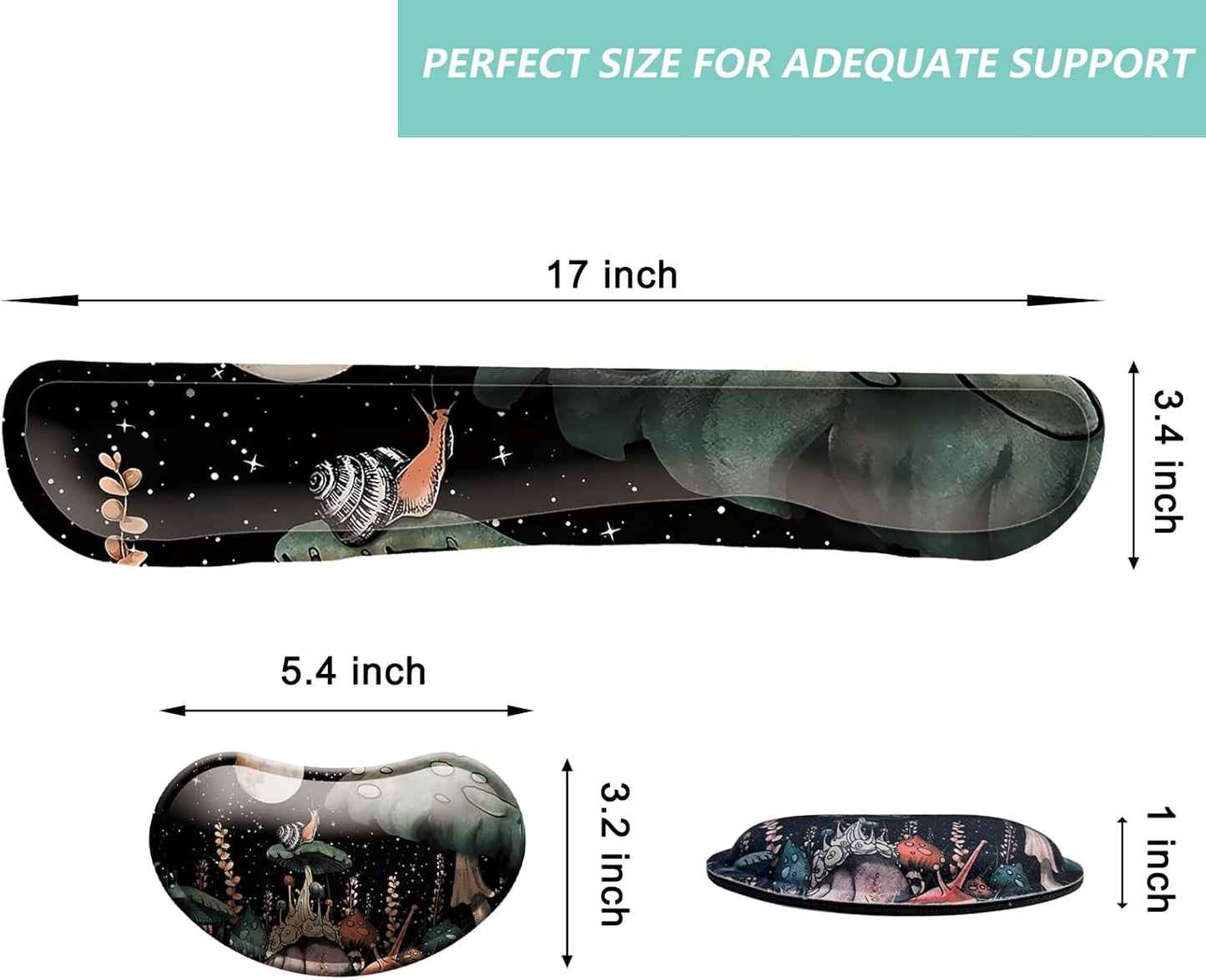 Keyboard Wrist Rest Mouse Wrist Support Set, Memory Foam Wrist Rest Pad for Computer Laptop Keyboard Mouse, Ergonomic Wrist Cushion Support for Typing Pain Relief, Gaming Home Office, Flowers Grass