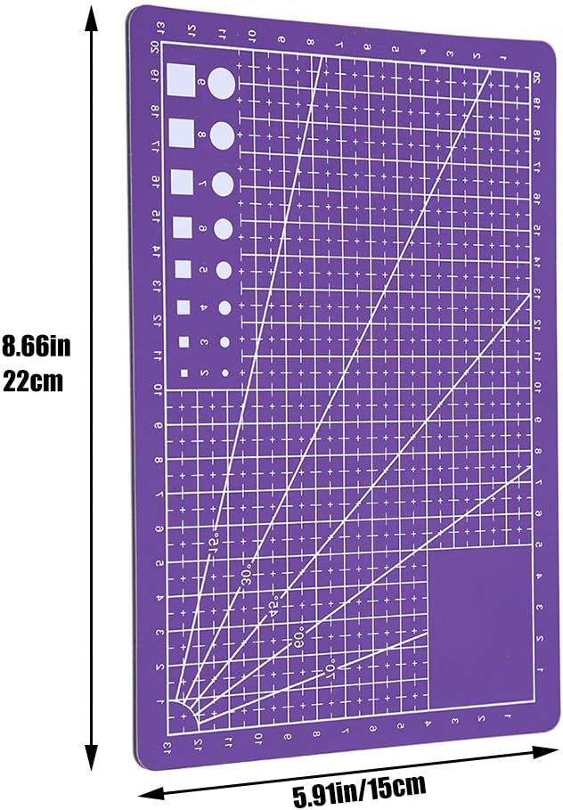 A5 Self Healing Cutting Mat Double Sided, 8.5in×6in Small Cutting Mat Craft Cutting Board Great for Scrapbooking, Quilting, Fabric, Sewing Crafts Projects