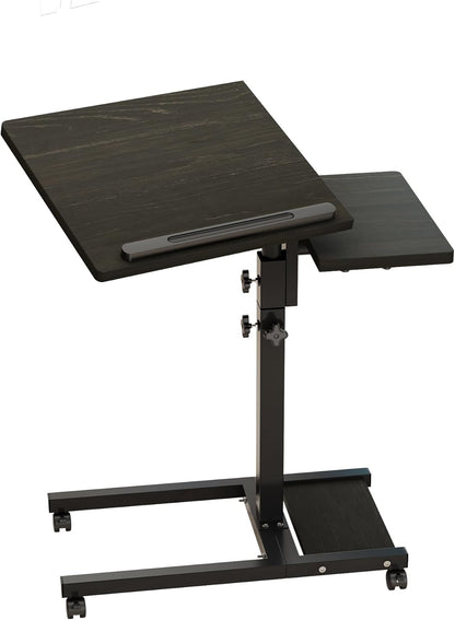 TigerDad Mobile Adjustable Height Laptop Stand PC Computer Portable Notebook Swivel Laptop Desk Rolling Table Desk Cart Tiltable with Wheels Casters& Mouse Pad Table