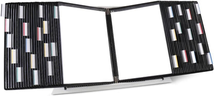 Tarifold Desktop Reference Organizer & Display System, 10 Double-Sided Pockets, 20 Sheet Capacity, Expandable, Durable Steel Wire Frames, Letter Size, Made in France, Black
